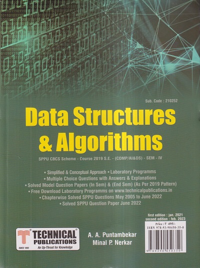 Data Structures & Algorithms (COMP/AIDS SEM 4) SPPU | A. A. Puntambekar ...