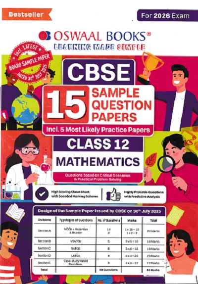 CBSE 15 SAMPLE QUESTION PAPERS Class- 12 MATHEMATICS 2026