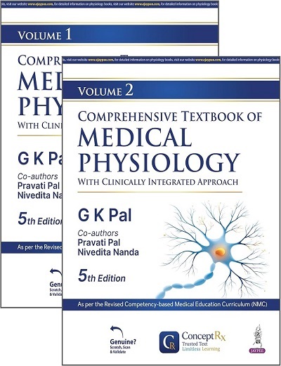 SET OF TWO BOOKS | COMPREHENSIVE TEXTBOOK OF MEDICAL PHYSIOLOGY Vol. 1 & 2 | G.K. PAL, PRAVATI PAL, NIVEDITA NANDA | Jaypee
