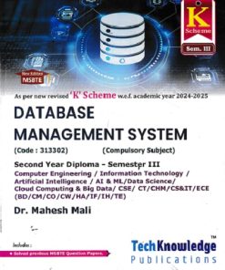 Database Management System (MSBTE K Scheme - Semester 3) | Mahesh S. Mali | TechKnowledge Publications