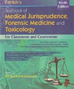 PARIKHs TEXTBOOK OF MEDICAL JURISPRUDENCE FORENSIC MEDICINE AND TOXICOLOGY | BV SUBRAHMANYAM | CBS