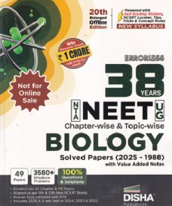 ERRORLESS 38 Previous Years NTA NEET (UG) BIOLOGY Chapterwise & Topicwise Solved Papers | Disha Publication