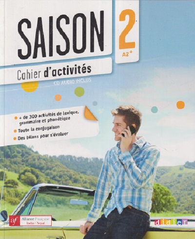 Set of 2 Books - SAISON METHODE DE FRANCAIS 2 A2, CAHIER D'ACTIVITIES 2 A2 | GOYAL
