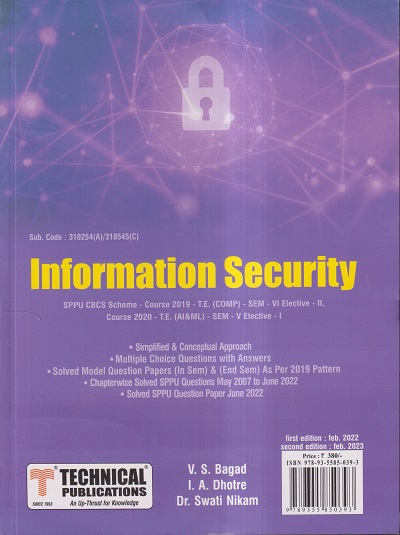 Information Security (COMP-SEM VI) | V.S. BAGAD, I. A. Dhotre, DR.SWATI ...