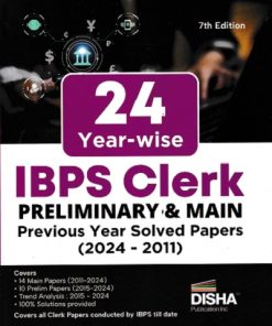 24 Years IBPS CLERK Preliminary & Main Previous YearWise Solved Papers (2024-2011) | Disha Publication
