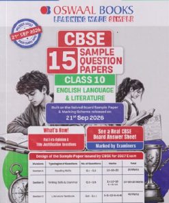 CBSE 15 SAMPLE QUESTION PAPERS Class- 10 ENGLISH LANGUAGE & LITERATURE 2027 | OSWAAL BOOKS