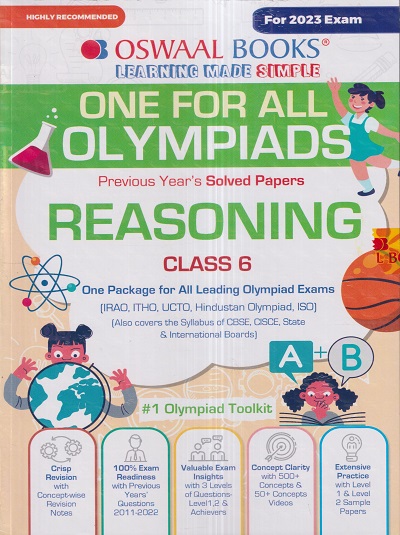 One For All Olympiads Previous Years Solved Papers Reasoning Class 6 Oswaal Books