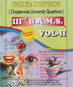 UNIQUEs COMPANION (Chapterwise University Questions) 3rd Year BAMS  Volume 2 | Unique Publishers