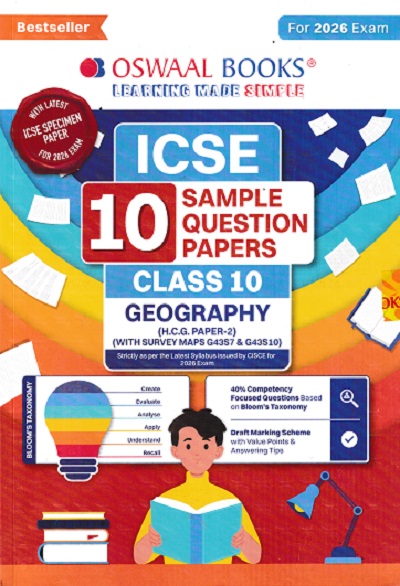 ICSE 10 SAMPLE QUESTION PAPERS Class- 10 GEOGRAPHY 2026 | OSWAAL BOOKS
