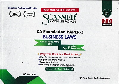 SCANNER CA FOUNDATION PAPER-2 BUSINESS LAWS | Shuchita Prakashan
