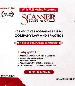 SCANNER CS EXECUTIVE PROGRAMME Group-I  PAPER-2  Company Law and Practice | Shuchita Prakashan
