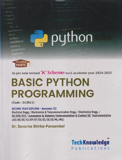 BASIC PYTHON PROGRAMMING | DR SUVARNA SHRIKE PANSAMBAL | TECHKNOWLEDGE