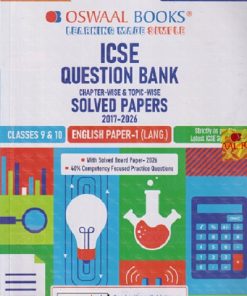 ICSE QUESTION BANK CHAPTERWISE & TOPICWISE SOLVED PAPERS 2017-2026 CLASSES 9 & 10 ENGLISH PAPER -1 (LANG.) FOR 2027 EXAM | OSWAAL BOOK PUBLISHER