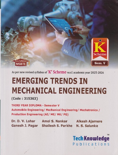 EMERGING TRENDS IN MECHANICAL ENGINEERING TY DIPLOMA SEMESTER 5 K SCHEME | DINESH V LOHAR | TECHKNOWLEDGE