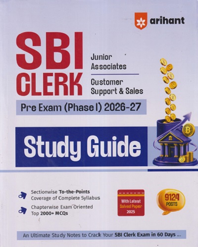 SBI CLERK JUNIOR ASSOCIATES CUSTOMER SUPPORT & SALES (PRE EXAM (PHASE 1) 2026-27 STUDY GUIDE | ARIHANT