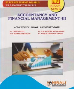 ACCOUNTANCY AND FINANCIAL MANAGEMENT 3 for MU BCom Second Year Semester 3 | Dr. Tarika Patel | Nirali Prakashan