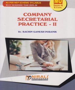 COMPANY SECRETARIAL PRACTICE 2 for MU SY BCom Semester 4 | Dr. Sachin Ganesh Puranik | Nirali Prakashan