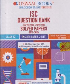 ISC QUESTION BANK CHAPTERWISE & TOPICWISE SOLVED PAPERS CLASS 12TH ENGLISH PAPER -2 (LIT.)  2017-2026 | OSWAAL BOOKS