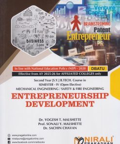 ENTREPRENEURSHIP DEVELOPMENT for DBATU Second Year [SY] BTech Mechanical Engineering Semester 4 | Dr. Yogesh T. Malshette | Nirali Prakashan