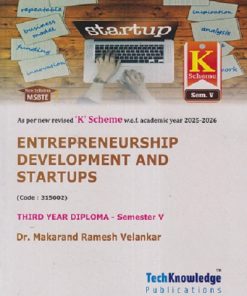 ENTREPRENEURSHIP DELOPMENT AND STARTUPS (Third Year Diploma - Semister - 5) MSBTE | Dr. MAKARAND RAMESH VELANKAR 'K' SCHEME | TECHKNOWLEDGE  PUBLICATION