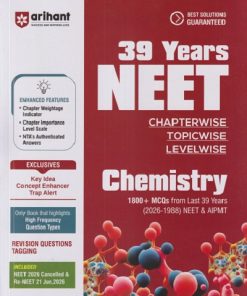 39 YEARS NEET (CHAPTERWISE, TOPICWISE, LEVELWISE) CHEMISTRY (2026 - 1988) | POOJA YADAV | ARIHANT PUBLICATION