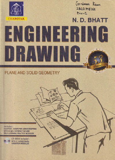 SECOND HAND BOOK | ENGINEERING DRAWING (Plane And Solid Geometry) | ND BHATT | CHAROTAR