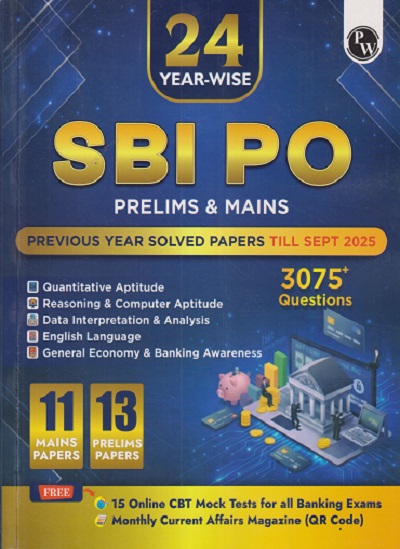 24 YEAR-WISE SBI PO PRELIMS & MAINS | PHYSICS WALLAH PUBLICATION