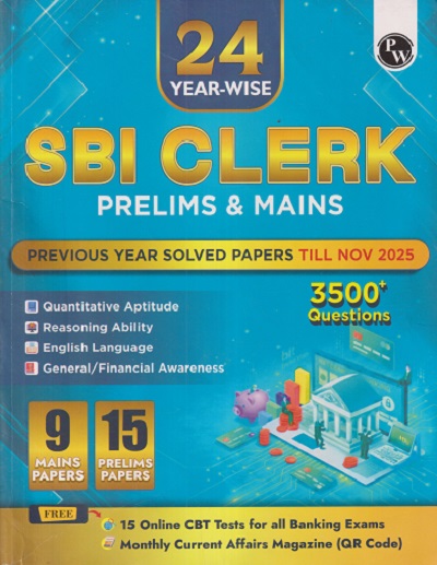24 YEAR-WISE SBI CLERK PRELIMS & MAINS | PHYSICS WALLAH PUBLICATION